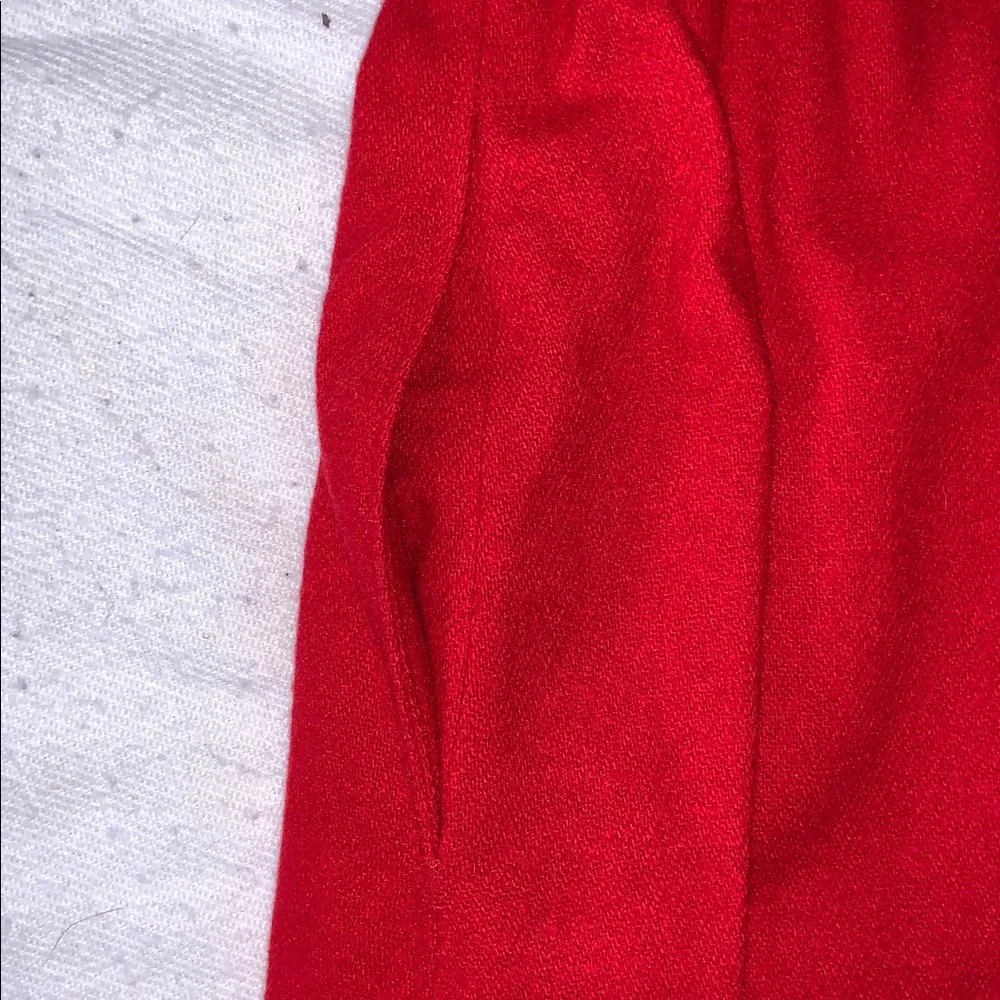 Lanz wool Red Sleeveless jumper Dress with pockets belt made in USA. Size small - Picture 8 of 10